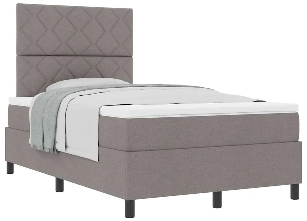 vidaXL Κρεβάτι με ελατήρια με στρώμα Taupe 120 x 200 cm ύφασμα