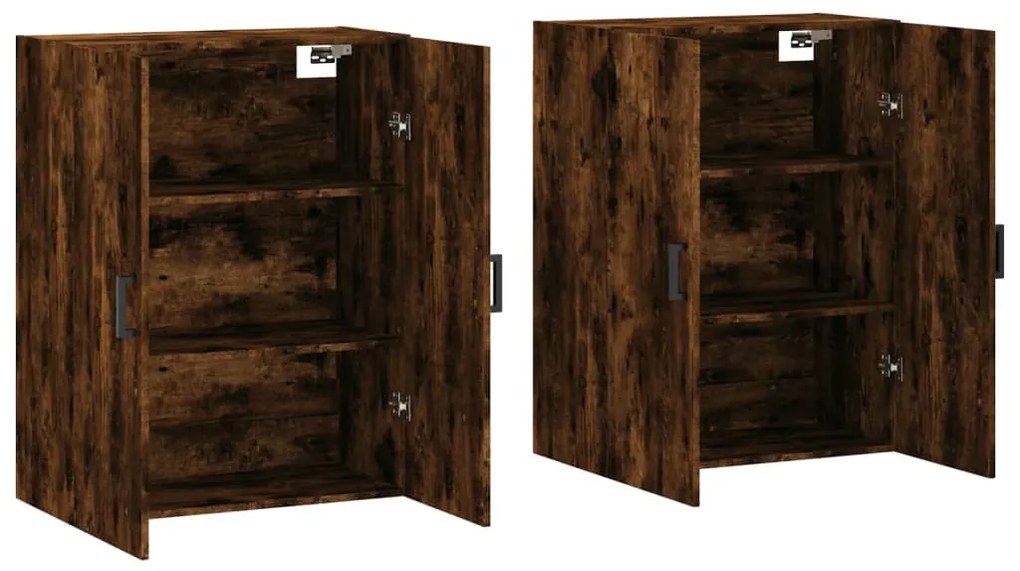 vidaXL Ντουλάπια Τοίχου 2 τεμ. Καπνιστή Δρυς 69,5 x 34 x 90 εκ.