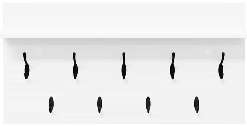 vidaXL Τοίχου Κρεμάστρα Λευκό 80 x 40 x 12 cm Επεξεργασμένο ξύλο