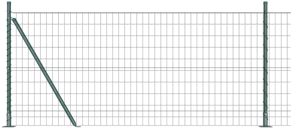 vidaXL Euro Fence με 13 Φλατζωτά Πόστα 1x25 μ Γαλβανισμένο Ατσάλι