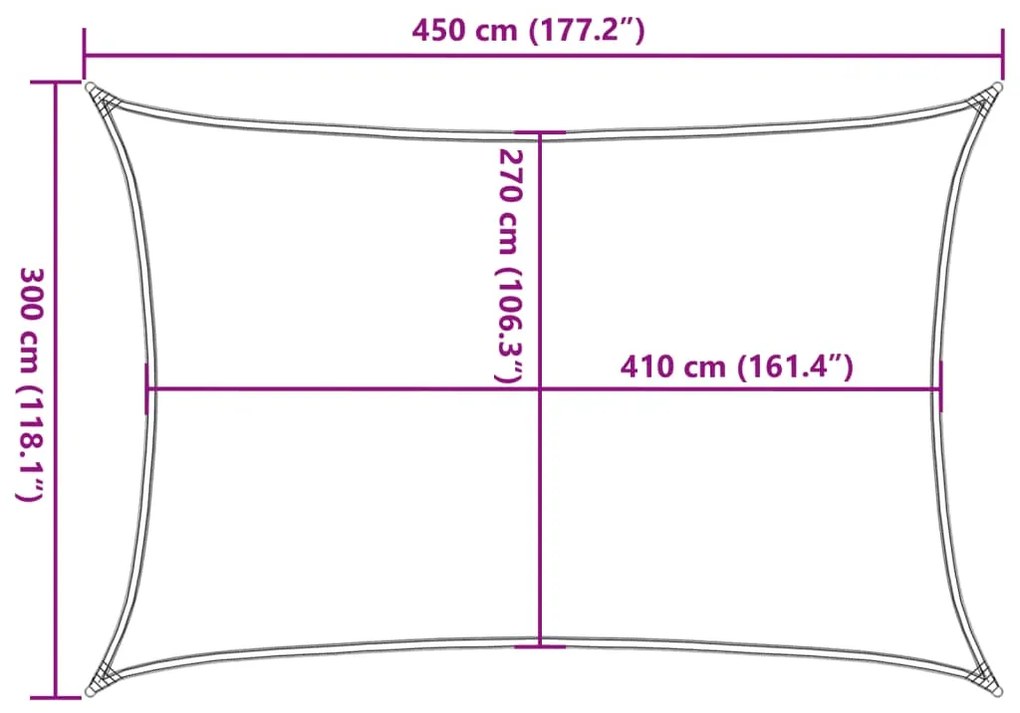 Πανί Σκίασης Καφέ 3 x 4,5 μ. από HDPE 160 γρ/μ²   - Καφέ