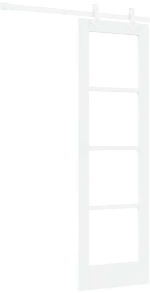vidaXL Συρόμενη Πόρτα Λευκό 61 x 198.5 εκ. Ξύλο και μέταλλο