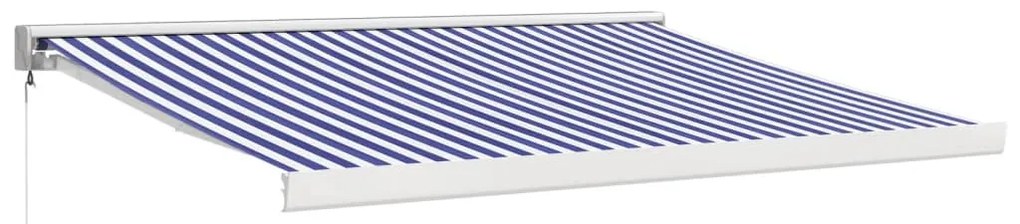 vidaXL Τέντα Πτυσσόμενη Μπλε και Λευκή 3,5 x 2,5 μ. Ύφασμα / Αλουμίνιο