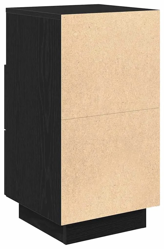 vidaXL Κομοδίνο με 2 συρτάρια mαύρο 36x36x68 cm