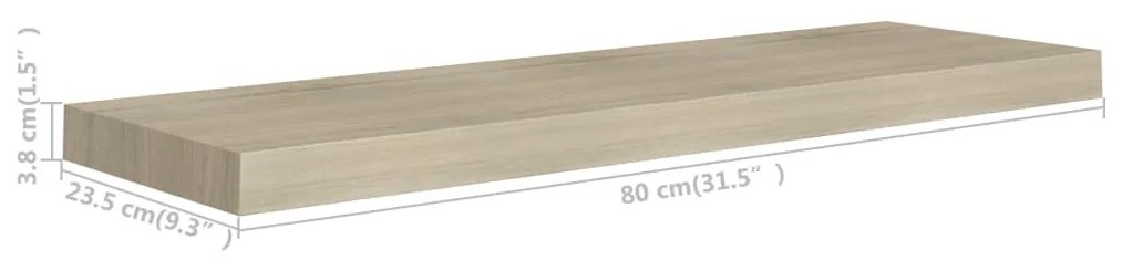 Ράφια Τοίχου 4 τεμ. Χρώμα Δρυός 80 x 23,5 x 3,8 εκ. MDF - Καφέ