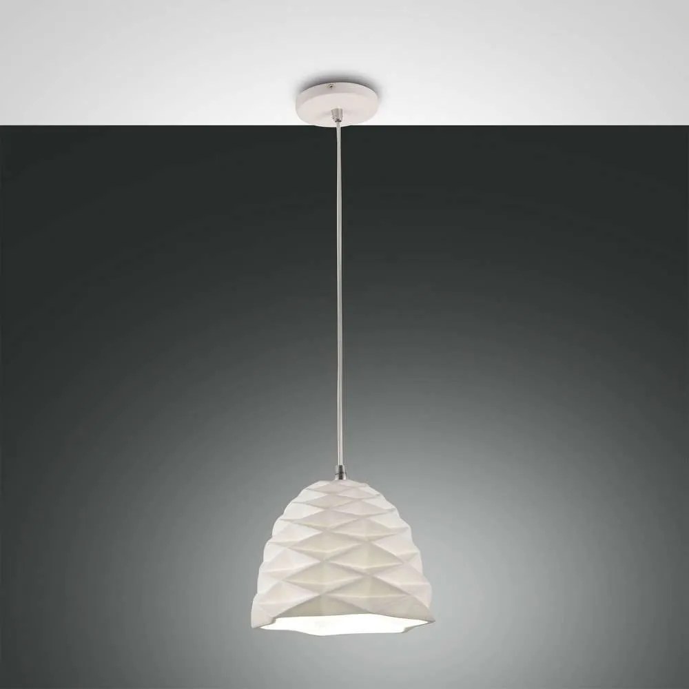 Φωτιστικό Οροφής Duchessa 3533-40-102 White Fabas Luce Μέταλλο, Κεραμικό, Ύφασμα