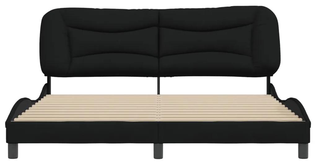 vidaXL Πλαίσιο Κρεβατιού με Κεφαλάρι Μαύρο 180x200 εκ. Υφασμάτινο