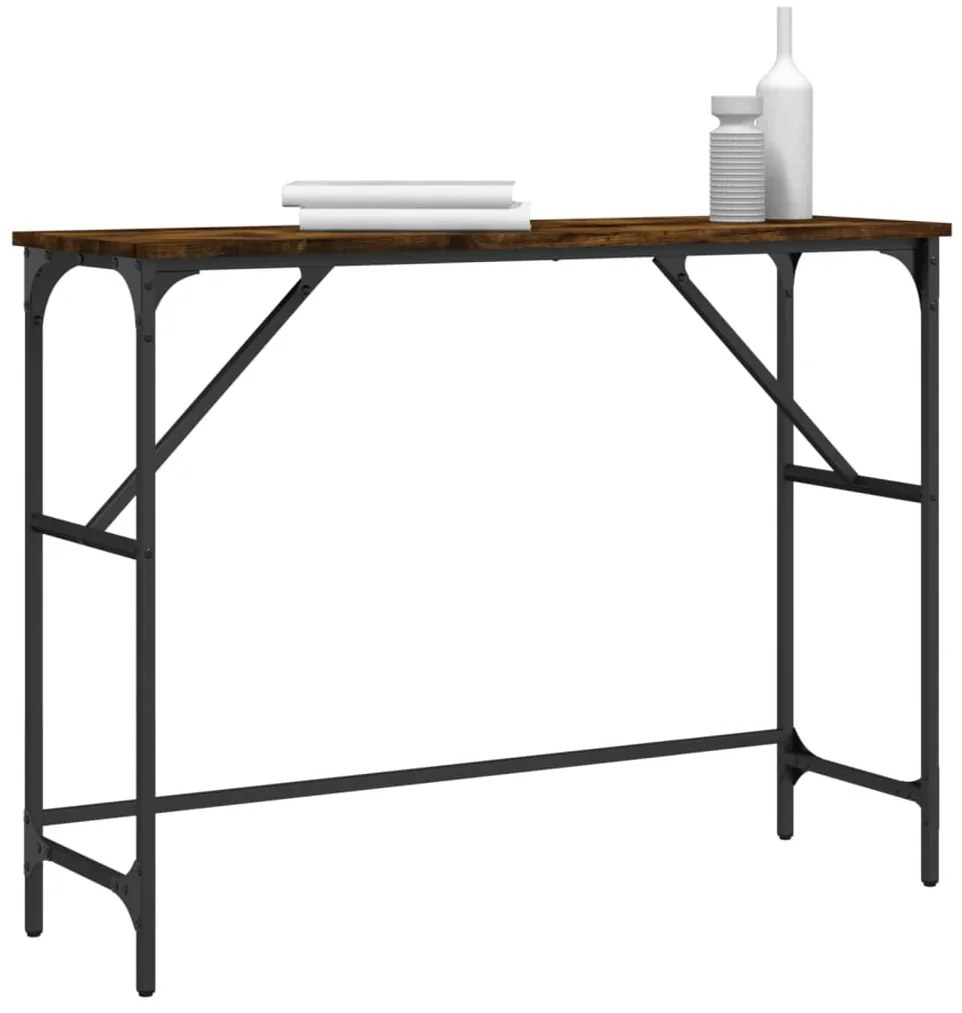 vidaXL Τραπέζι Κονσόλα Καπνιστή Δρυς 100x32x75 εκ. Επεξεργασμένο Ξύλο