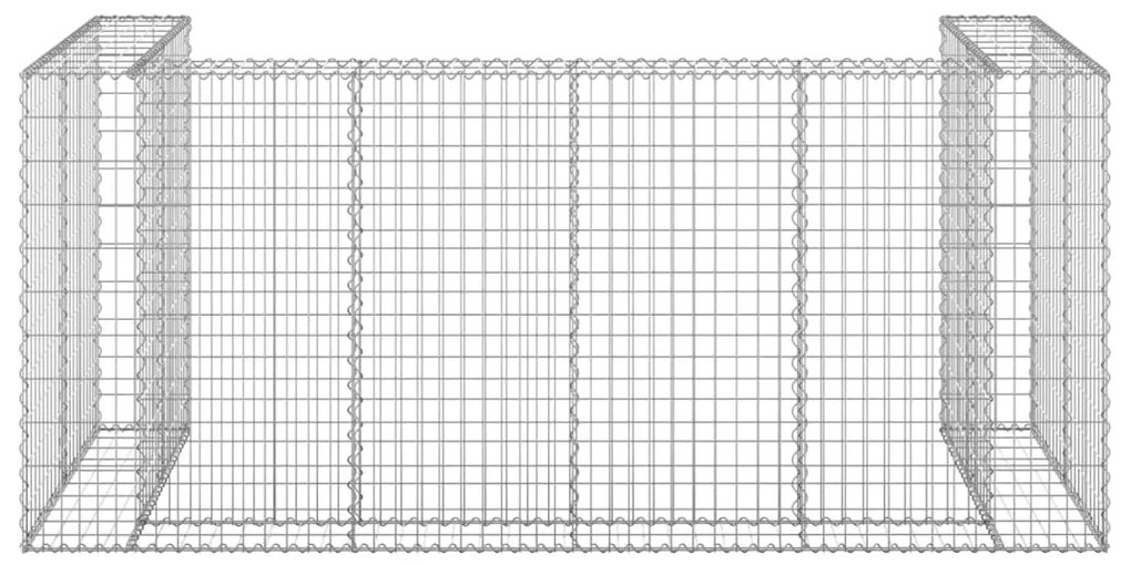 vidaXL Συρματοκιβώτιο Τοίχος για Κάδους 254x100x110 εκ Γαλβαν. Χάλυβας