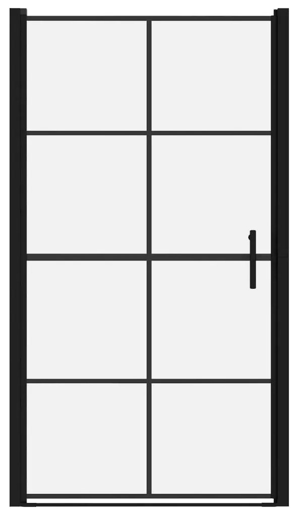 vidaXL Πόρτα Ντουζιέρας Μαύρη 100 x 178 εκ. από Ψημένο Γυαλί