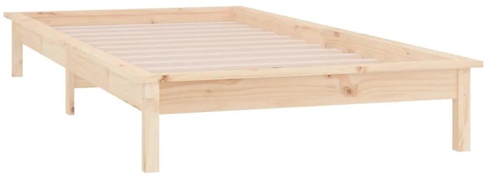 vidaXL Πλαίσιο Κρεβατιού με LED 90 x 190 εκ. Μονό από Μασίφ Ξύλο