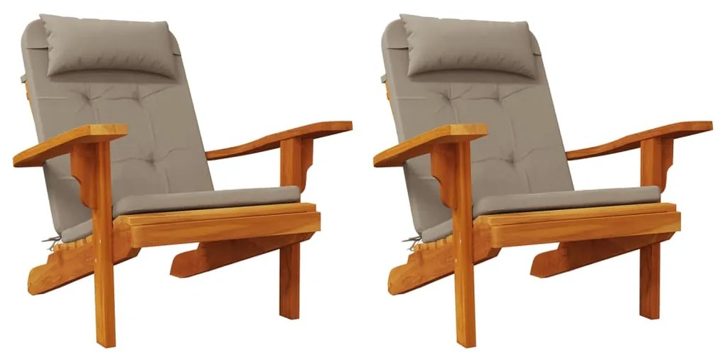 vidaXL Μαξιλάρια Καρέκλας Adirondack 2 τεμ. Taupe από Ύφασμα Oxford