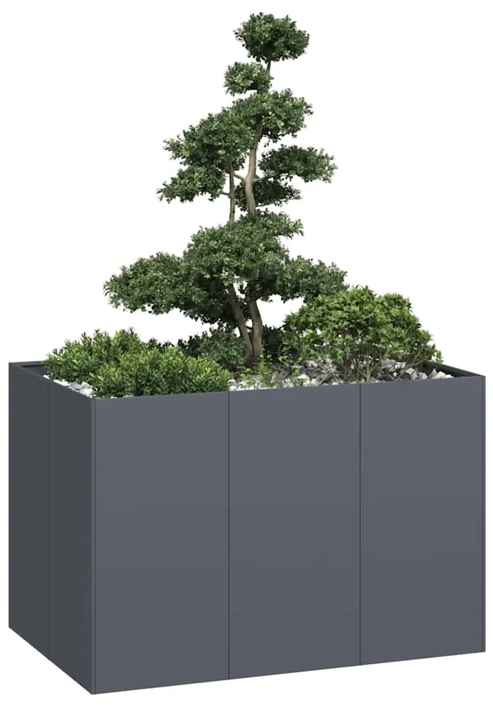 Ζαρντινιέρα Ανθρακί 120x80x80 εκ. από Χάλυβα