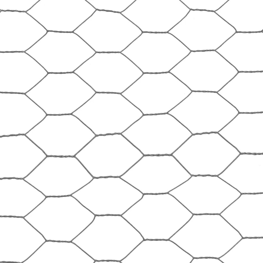vidaXL Συρματόπλεγμα Κοτετσόσυρμα Γκρι 25x0,5 μ. Ατσάλι Επικάλυψη PVC