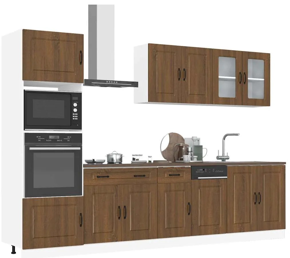 vidaXL Σετ Ντουλαπιών Κουζίνας 7 Τεμαχίων "Kalmar" Καφέ Δρυς από Τεχνητό Ξύλο