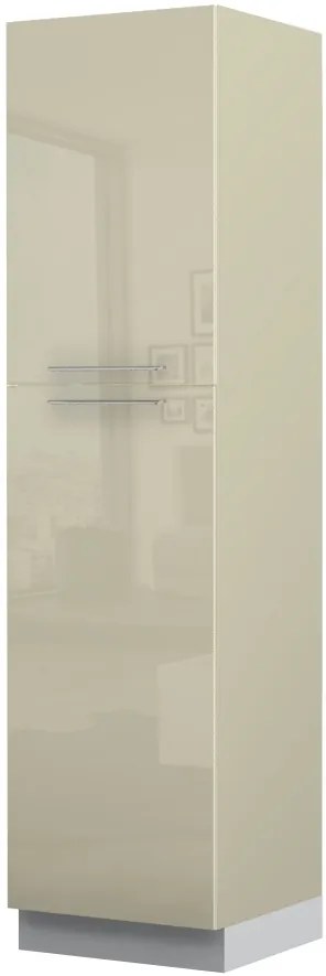 Επιδαπέδιο ντουλάπι ψηλό Raval K23-60-2KF-Δρυς - Λευκό γυαλιστερό