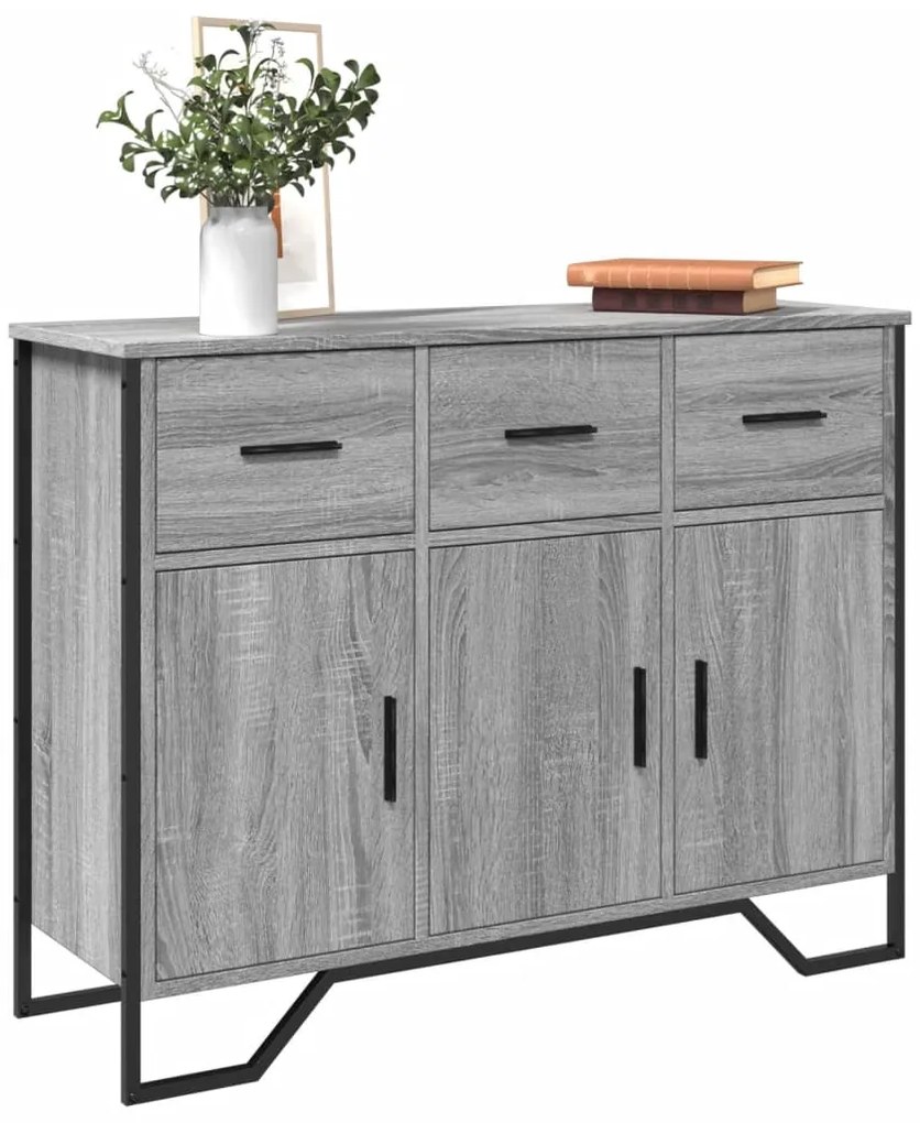 vidaXL Ντουλάπι Γκρι Sonoma 97x32,5x74,5 εκ. από Επεξεργασμένο Ξύλο