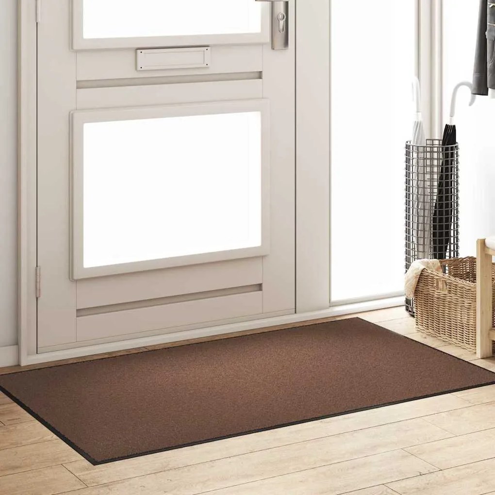 vidaXL Χαλάκι Εξώπορτας Άλλο Καφέ και Μαύρο 90 x 150 cm