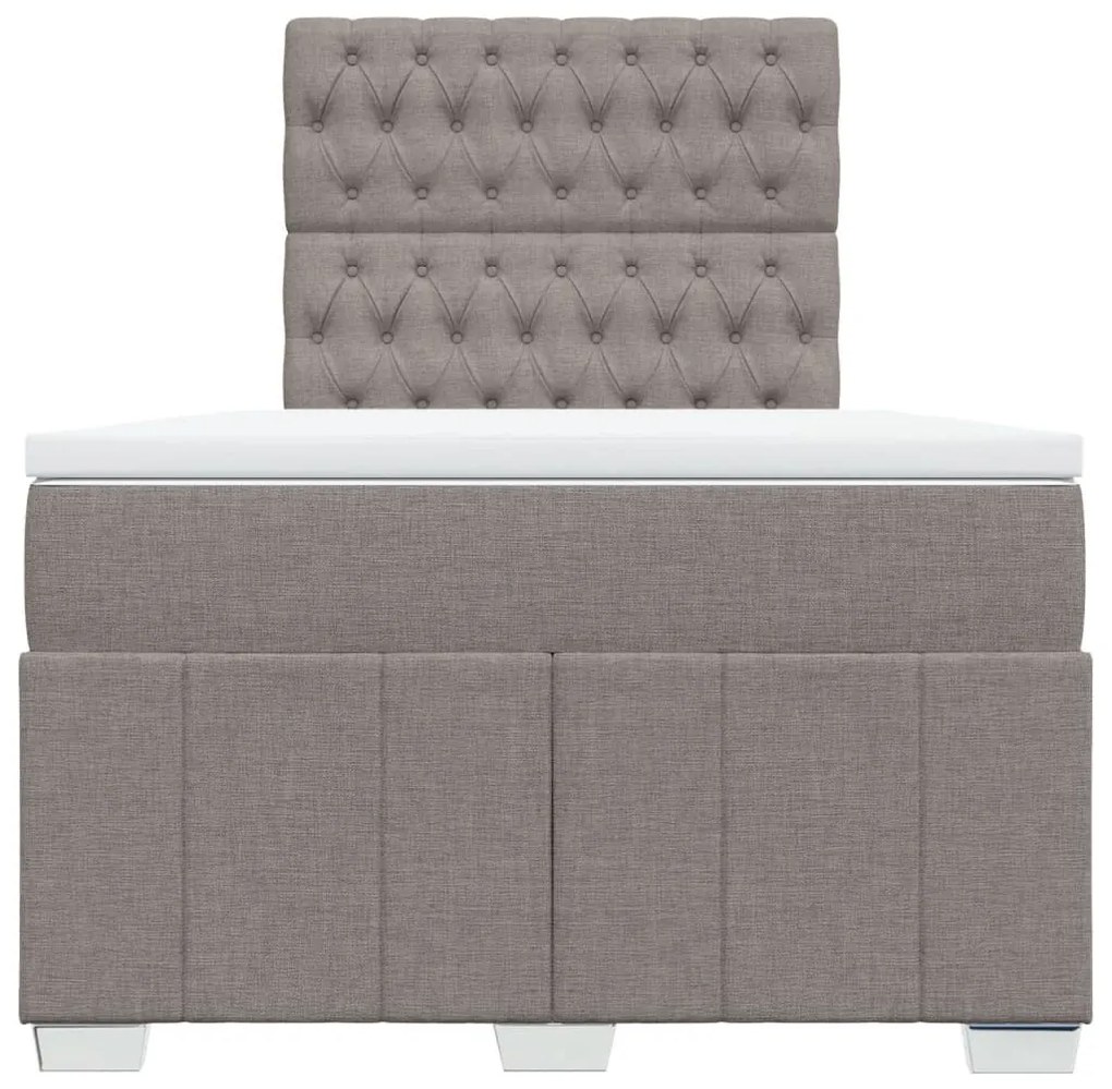 Κρεβάτι Boxspring με Στρώμα Taupe 120x190 εκ. Υφασμάτινο - Μπεζ-Γκρι