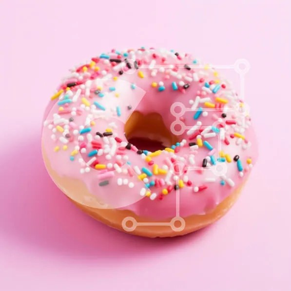 Σετ των 2 Intra Συλλεκτικό Ξύλινο Παζλ Plywood  4mm - Νόστιμο ροζ παγωμένο ντόνατ με ψεκασμούς Σε Ξύλινο Κουτί - Διαστάσεις: 10x10 cm – 25 κομμάτια