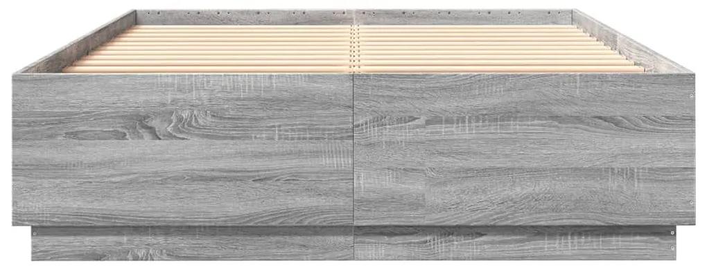 Πλαίσιο Κρεβατιού Γκρι Sonoma 150x200 εκ. Επεξεργασμένο Ξύλο - Γκρι