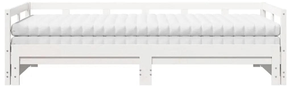 vidaXL Καναπές Κρεβάτι Συρόμενος+Στρώμα 80x200εκ.Μασίφ Ξύλο Πεύκου