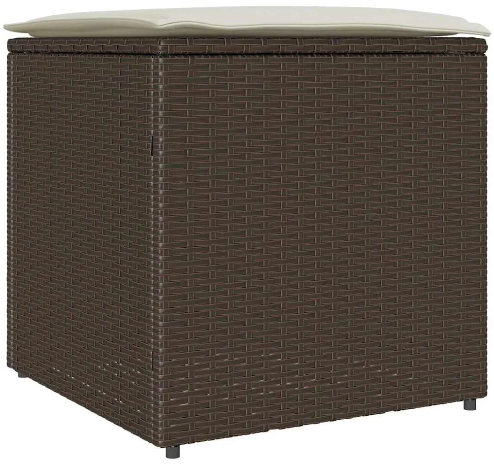 vidaXL Κουτί Μαξιλαριών Καφέ 50 x 50 x 50 cm συνθετικό ρατάν