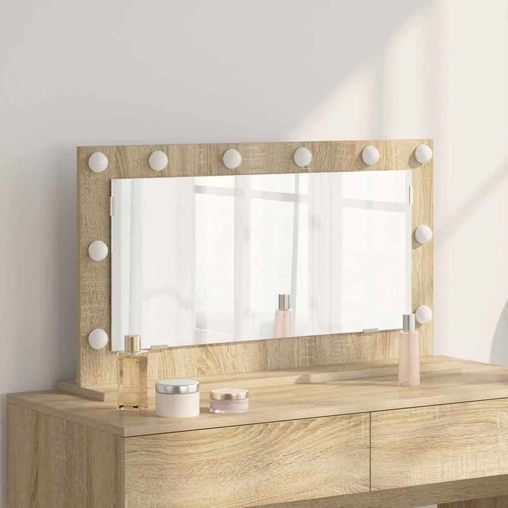 vidaXL Καθρέφτης τουαλέτας με καθρέφτη Δρύς Sonoma 80 x 45 x 18 εκ.