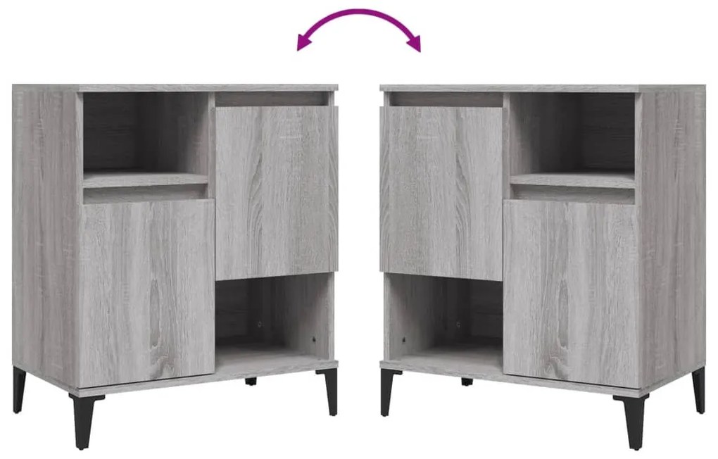 vidaXL Ντουλάπι 2 τεμ. Γκρι Sonoma 60x35x70 εκ. από Επεξεργασμένο Ξύλο