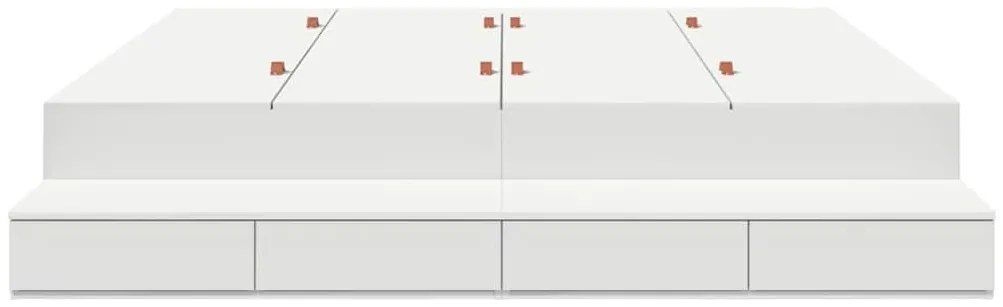 vidaXL Κρεβάτι με αποθηκευτικό χώρο Λευκό 236.5 x 200 x 31.5 εκατοστά