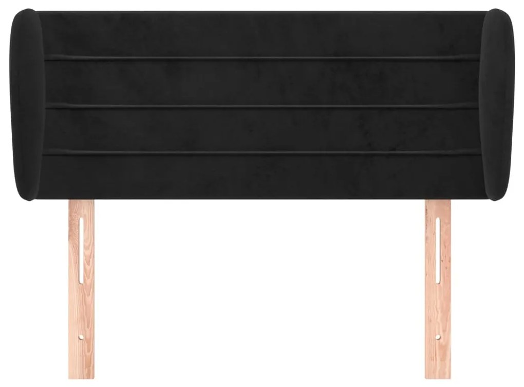 Κεφαλάρι με Πτερύγια Μαύρο 83 x 23 x 78/88 εκ. Βελούδινο 3117316