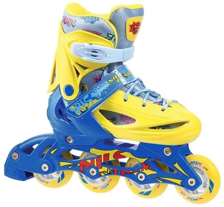 Αυξομειούμενα Πατίνια Roller NH1105 ΣΕΤ 3σε1 INLINE SKATES NILS EXTREME ΚΙΤΡΙΝΟ/ΜΠΛΕ MEDIUM(35-38)