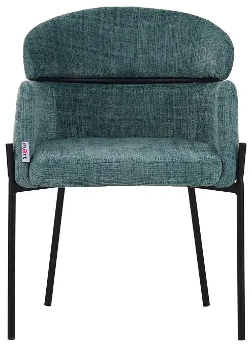 Καρέκλα - Πολυθρόνα Tolerse Inart πράσινο ύφασμα-πόδι μαύρο μέταλλο 58x57x80εκ 2αδα 58x57x80 εκ.