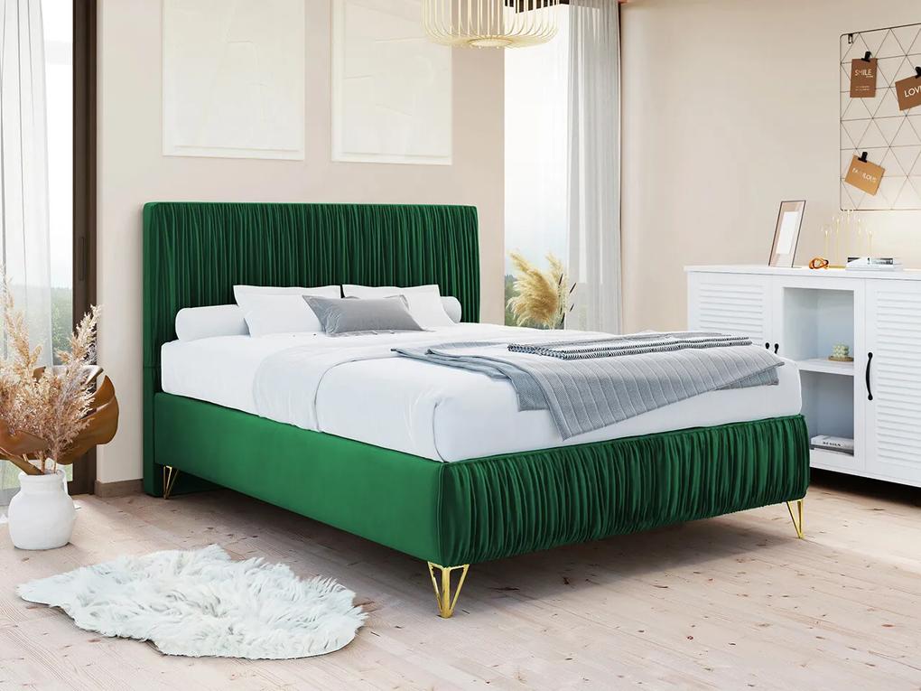 Κρεβάτι Logan 112, Μονόκλινο, Πράσινο, 120x200, Ταπισερί, Τάβλες για Κρεβάτι, 120x209x120cm, 63 kg, Στρώμα: Ναι | Epipla1.gr