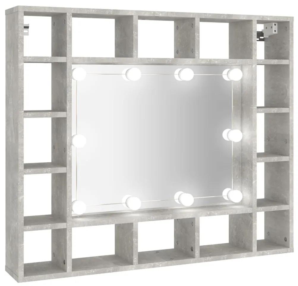 Έπιπλο Καθρέπτη με LED Γκρι Σκυροδέματος 91x15x76,5 εκ. - Γκρι