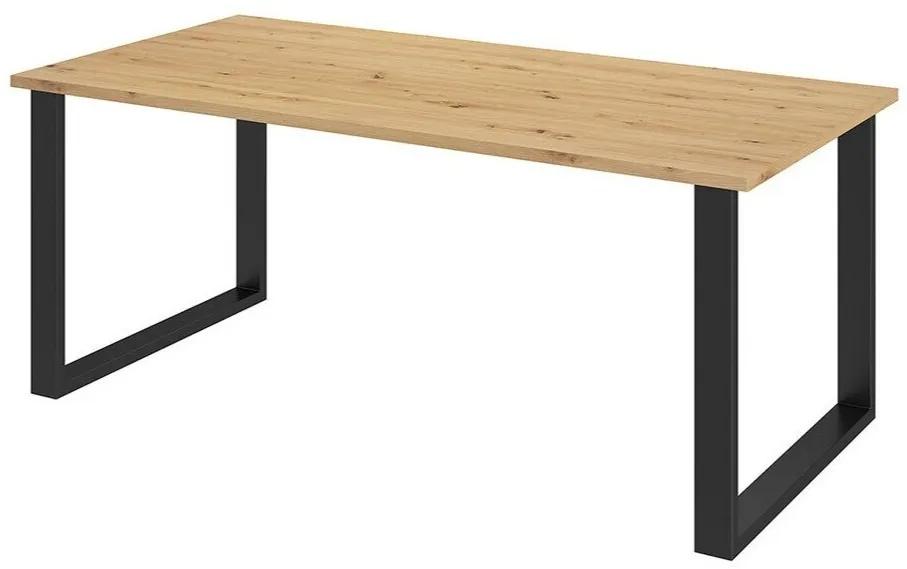 Τραπέζι Tucson 139, Artisan βελανιδιά, Μαύρο, 75x90x185cm, 54 kg, Πλαστικοποιημένη μοριοσανίδα, Μέταλλο | Epipla1.gr