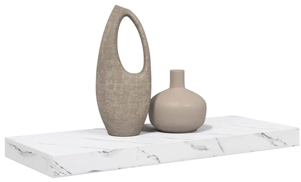 vidaXL Ράφι Τοίχου Λευκό Μάρμαρο 50 x 23 x 4 εκ. Επεξεργασμένο ξύλο
