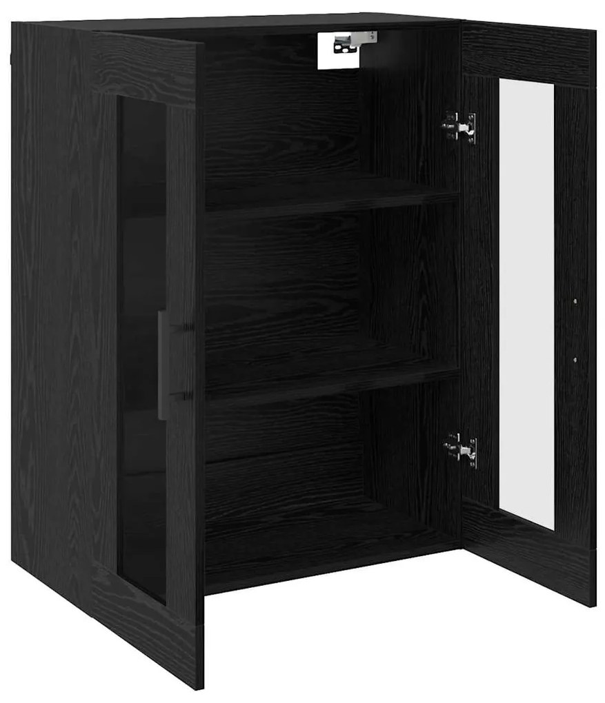 vidaXL Ντουλάπια Τοίχου Επιτοίχιο 2 pcs Μαύρη δρυς 69.5 x 34 x 90 εκ.