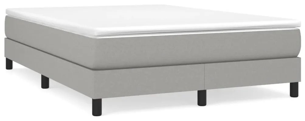 vidaXL Κρεβάτι Boxspring με Στρώμα Ανοιχτό Γκρι 140x190 εκ. Υφασμάτινο