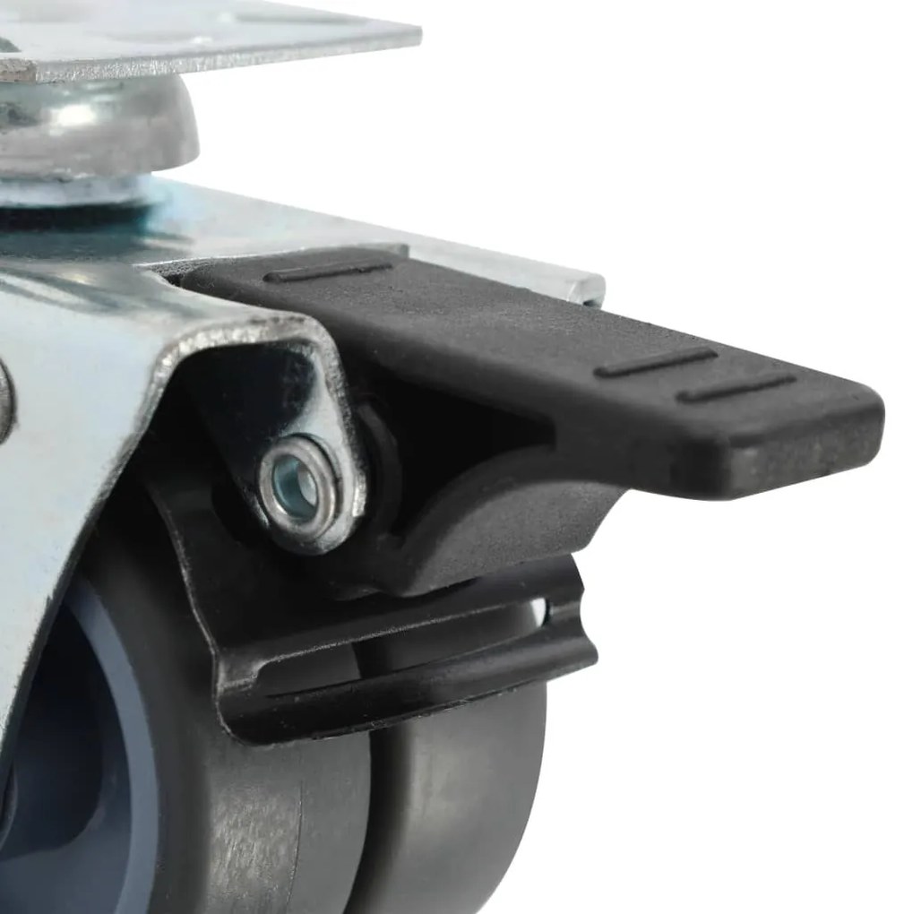 vidaXL Ρόδες Περιστρεφόμενες Διπλές με Διπλό Φρένο 4 τεμ. 50 χιλ.