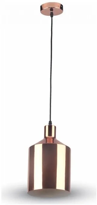 Κρεμαστό Φωτιστικό V-TAC Μεταλλικό Χρώμα Rose Gold Χαλκού με ντουί Ε27 Φ170 3706