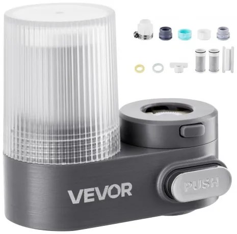 VEVOR Faucet Mount Water Filters Sink Water Purifier for Kitchen Gray Vertical