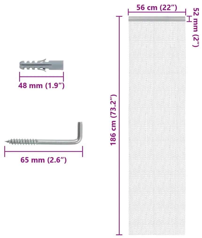 vidaXL Σήτα Πόρτας Αλυσιδωτή 56x186 εκ. από Αλουμίνιο