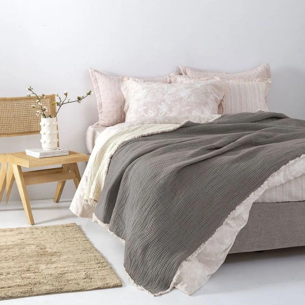 Κουβέρτα Mous Grey Palamaiki Μονό 170x240cm 100% Βαμβάκι