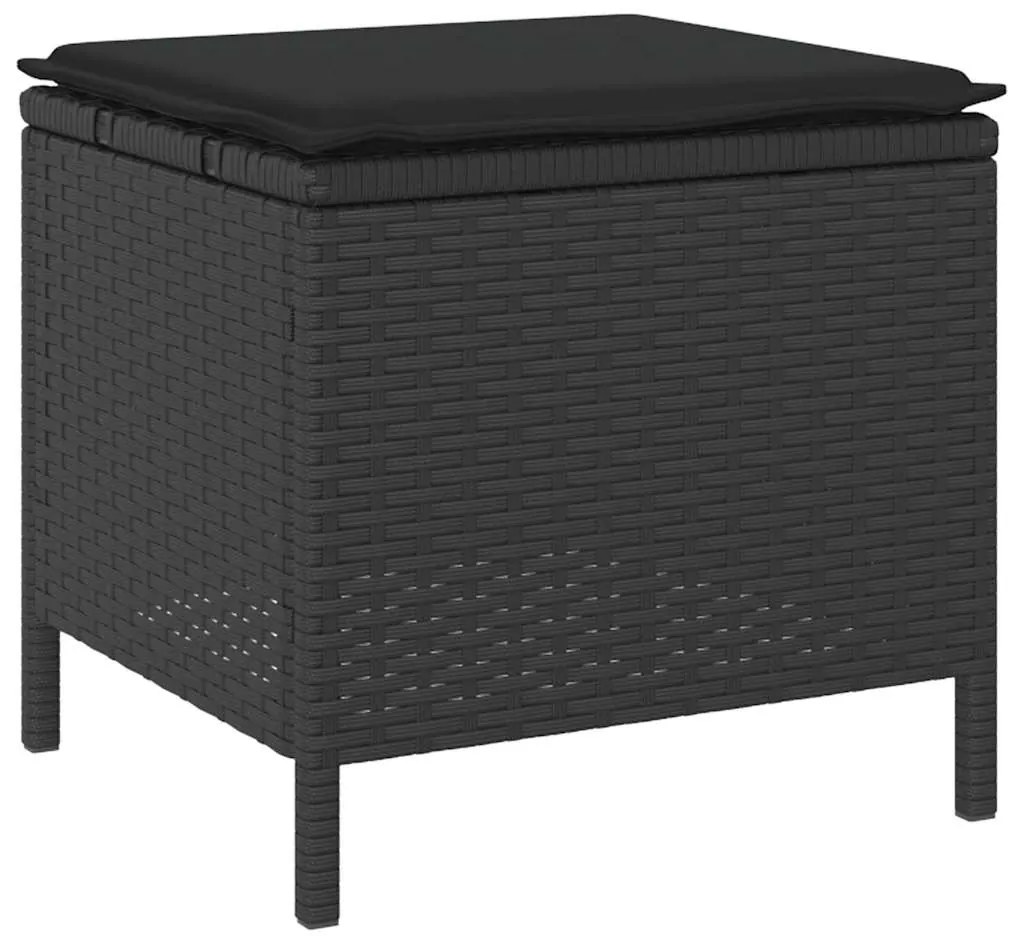 vidaXL Σέτ φαγητού για κήπο Μαύρο συνθετικό ρατάν