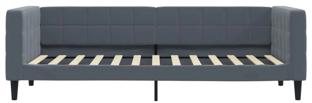 vidaXL Καναπέ Κρεβάτι με Στρώμα Σκούρο Γκρι 80 x 200 εκ. Βελούδινος