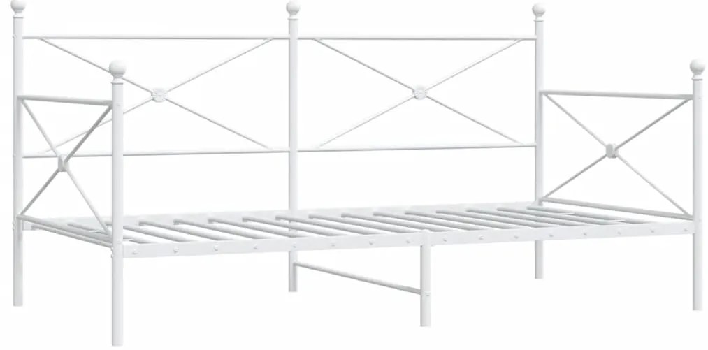 vidaXL Κρεβάτι ημέρας χωρίς στρώμα Λευκό 100x190 cm Ατσάλι
