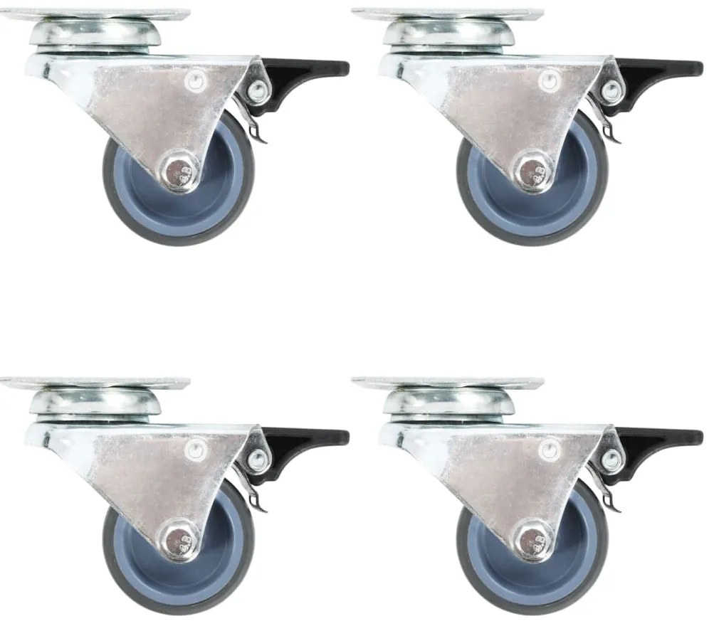 vidaXL Ρόδες Περιστρεφόμενες Διπλές με Διπλό Φρένο 4 τεμ. 50 χιλ.