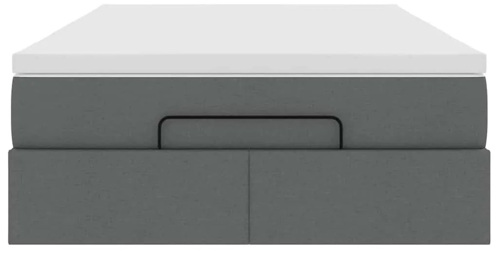 vidaXL Οθωμανικό κρεβάτι με στρώμα Σκούρο γκρι 120x200cm ύφασμα