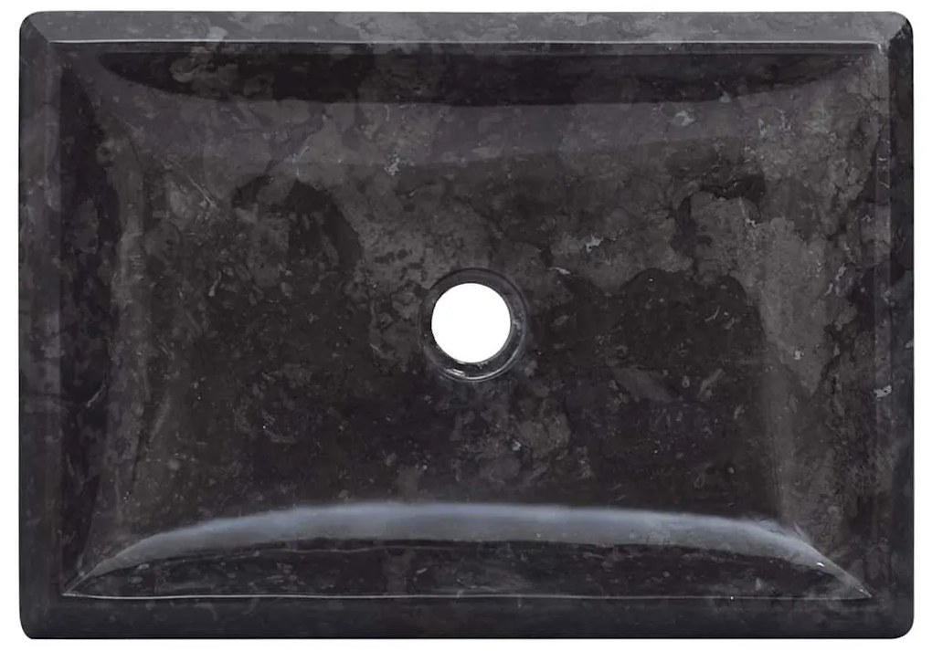 vidaXL Νιπτήρας Μαύρος 50 x 35 x 10 εκ. Μαρμάρινος